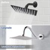 NearMoon J Shaped Shower Extension Arm, Stainless Steel Shower Head