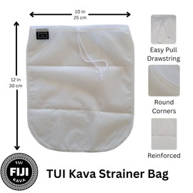 TUI KAVA - KAVA/NUT MILK STRAINER | 75 Micron | Pro Commercial Food Grade | BPA-Free | Drawstring | 10x12 inch | Durable All Purpose | Reusable | Washable | Kava, Tea, Nut Milks | 230 Degrees