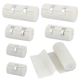 6 Stück Weiße Elastische Bandage – Kompressionsbinden mit Metallclips (5cm/7.5cm/10cm x 4.5m) für Handgelenk, Knöchel & Knie | Atmungsaktiv, Wiederverwendbar, Hautfreundlich
