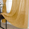 KOUFALL Gold Curtains for Living Room 84 Inches Long,Sheer Geometric