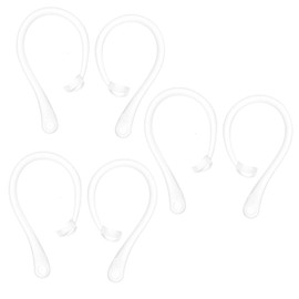 TEHAUX 6pcs Wireless Headphone Lost Hooks Secure Earphone Protective Accessories for Running Fitness and Sports Activities Comfortable and Flexible Design Transparent White