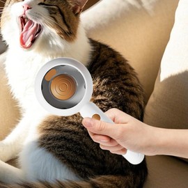 Steam Brush for Cats - Loose Hair Self-Cleaning Comb - Multifunctional Anti-slip Dog Comb Grooming Tool for Shedding Hair Cleaning Indoor Puppy Kitten Bath
