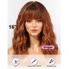 WOKESTAR Bob Wigs With Neat Fringe, Wavy Synthetic Wigs for