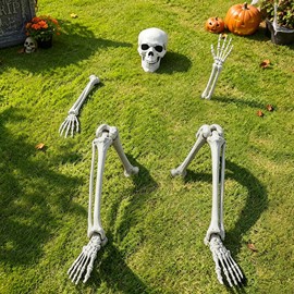5Pcs Halloween Skeleton Decorations Groundbreaker Yard Stakes Lawn Garden