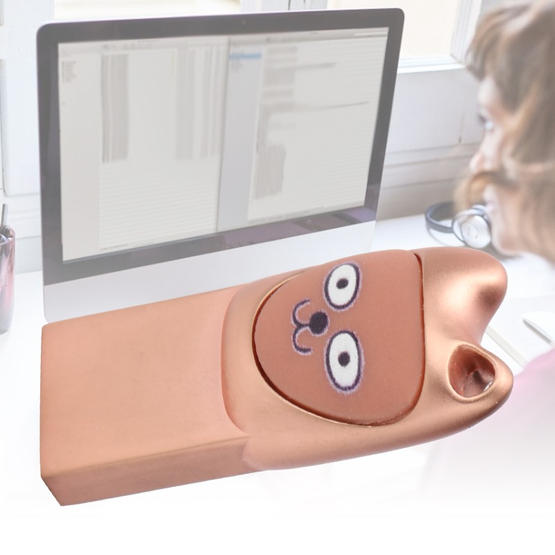 U Disk USB2.0 Memory Metal Flash Drive Cartoon 2‑in‑1 with