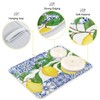 Lemon Blue Tiles Dish Drying Mat for Kitchen Counter Absorbent