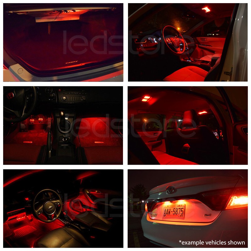 LEDstore 2015-2018 Dodge Challenger Red Interior LED Lights Kit Package