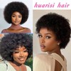 Huarisi 7 Inch Short Afro Kinky Curly Bob Wigs 1B