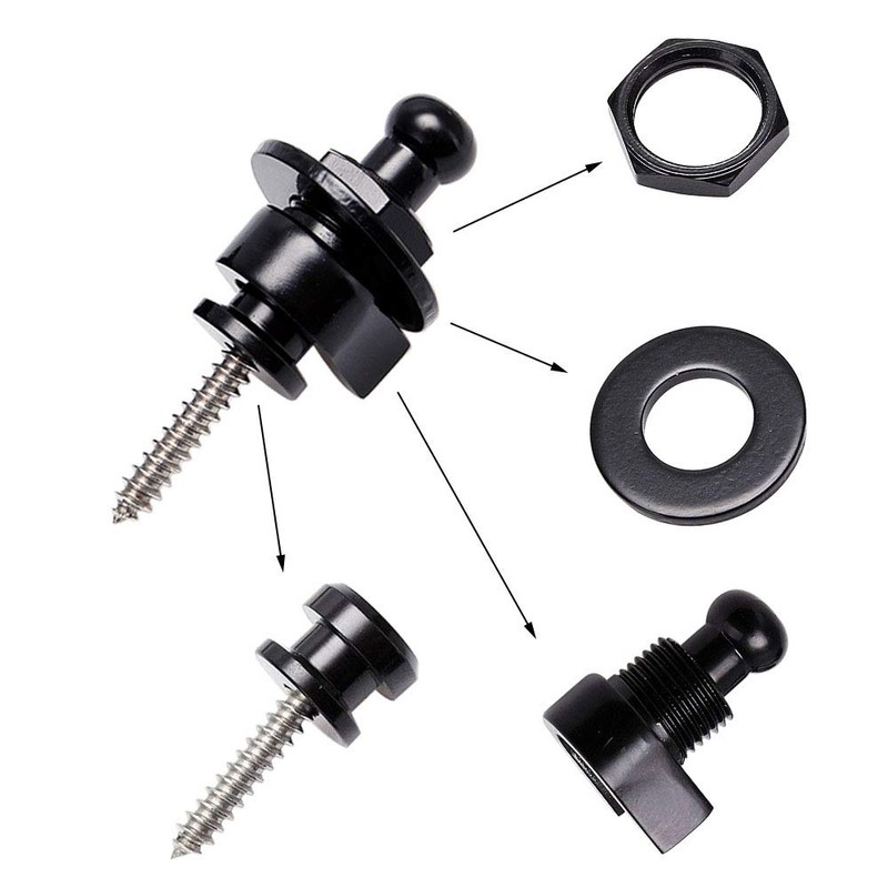Wolfride 4 PCS Guitar Strap Locks and Buttons Security Quick