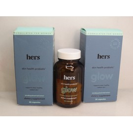 HERS SKIN HEALTH PROBIOTIC GLOW 30 CAPSULES  DIETARY SUPPLEMENT BOXED LOT OF 2
