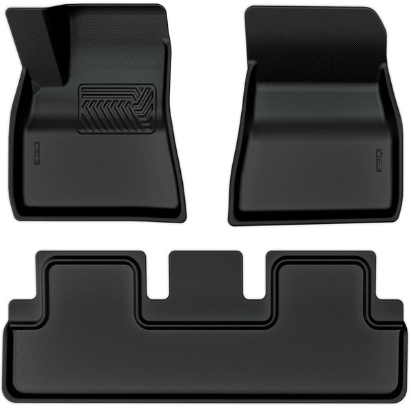 OEDRO Floor Mats Fits for Tesla Model 3 2020-2023, Custom Fit All-Weather Car Floor Liners, Included Front & Rear Row Liner Black