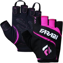 Farabi Sports Weight Lifting Gloves - Gym Gloves for Men & Woman Fitness, Training, Weightlifting, Workout Weight Gloves (Black/Pink, S)