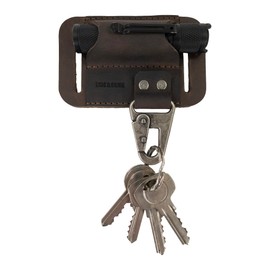 Hide & Drink, Mini Flashlight Holster with Belt Mount, Extra Clasp for Accessories, Handmade from Full Grain Leather - Bourbon Brown