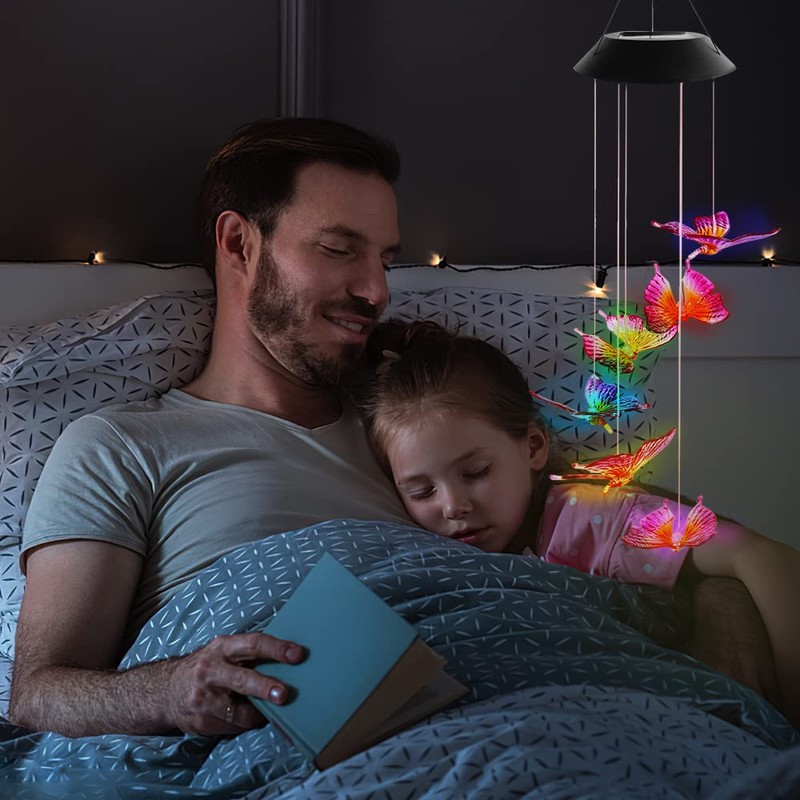 Taozoey Solar Wind Chime, LED Solar Wind Chimes Light, Butterfly