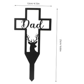 Ipetboom Cemetery Cross Stake Metal Grave Decoration for Garden Lightweight Marker for Memorials Outdoor Stake for Graves and Cemeteries