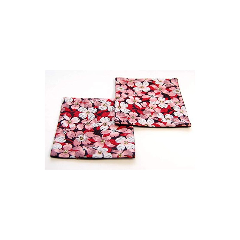 Japanese Brocade Kimono Coasters Set of 2 (Hanayagi)