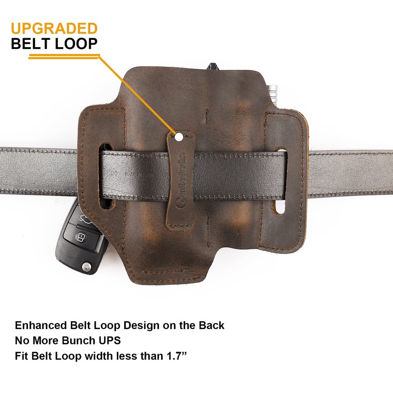 Gentlestache Multitool Leather Sheath for Belt, EDC Organizer, Multitool Pouch,Leather