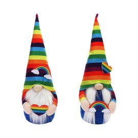 SINGOMON 2PCS Rainbow Gnomes Pride Day Gnomes Colorful Dwarf Pride Decorations Rainbow Party Decorations Birthday Decorations
