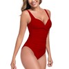RELLECIGA Women's Molded Cups One Piece Swimsuits Ruched Tummy Control