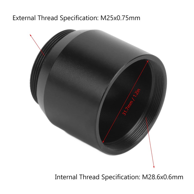 1.25 Inch to C CS Mount Connect Adapter, 1.25 inches