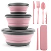 Collapsible Bowl, 3 Pcs Food Grade Silicone Camping Bowl, Expandable