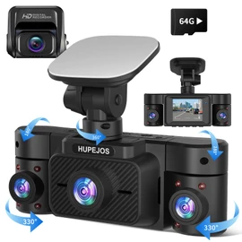4K Dash Cam, Dashcam Front and Rear, Car Camera 4 Channel, 4K/2K UHD Dash Camera for Cars, Dash Cam Built-in 5GHz WiFi GPS Voice Control, Night Vision, with 64GB Card, 24H Parking Mode V50
