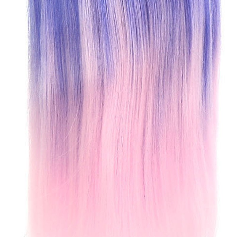 Mannequin Head Blue Pink Gradient Color High Temperature Synthetic Hair
