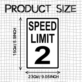Speed Limit 2 Mph Sign Slow Down Sign 8x12inches Traffic Sign Party Supply Party Decor (2 Pack)