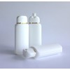 Kosmetex Oval Folding Bottles 200 ml Empty for Filling with Gel, Lotion, Shampoo, 3 x with Gold Edge