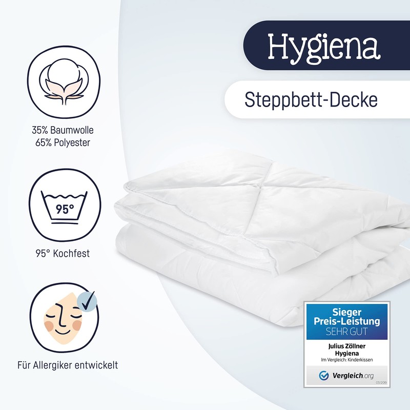 Julius Zöllner Hygiena Blanket, Washable at 95 °C, Suitable for