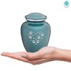 Embrace Heart Paws Pet Cremation Urn for Ashes (Teal)