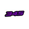 usa Standard 345 Car Emblems Purple - Black 345 Side