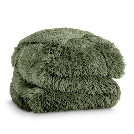 Bare Home Shaggy Faux Fur Sherpa Blanket - Super Soft, Fuzzy, Fluffy - Reversible Cozy Warm Blanket for Couch, Sofa, Chair, Bed - Luxury Home Decor (Throw/Travel, Cypress)