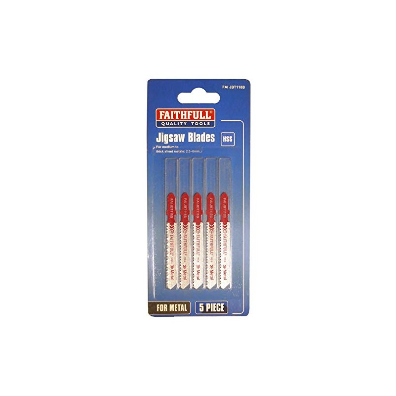 Faithfull JBT118B Jigsaw Blades - Metal (Pack of 5)