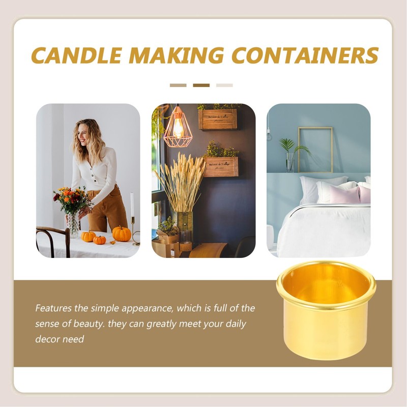30Pcs Gold Aluminum Candle Holders Bulk Metal Cup Insert for