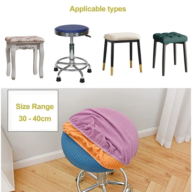 HuaLiSiJi Set of 2 Stool Covers Round Stool Cover Stretch