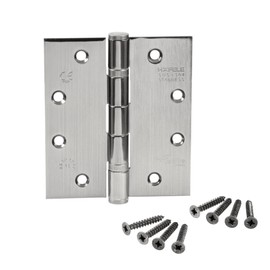Gedotec Door Hinge Stainless Steel Matt Screw-On Tape for Room Doors & Gates - Startec DHB 3222 | Door Hinge for Unfolded Interior Doors | Load Capacity 120 kg | Pack of 1 - Heavy Duty Hinge Door with