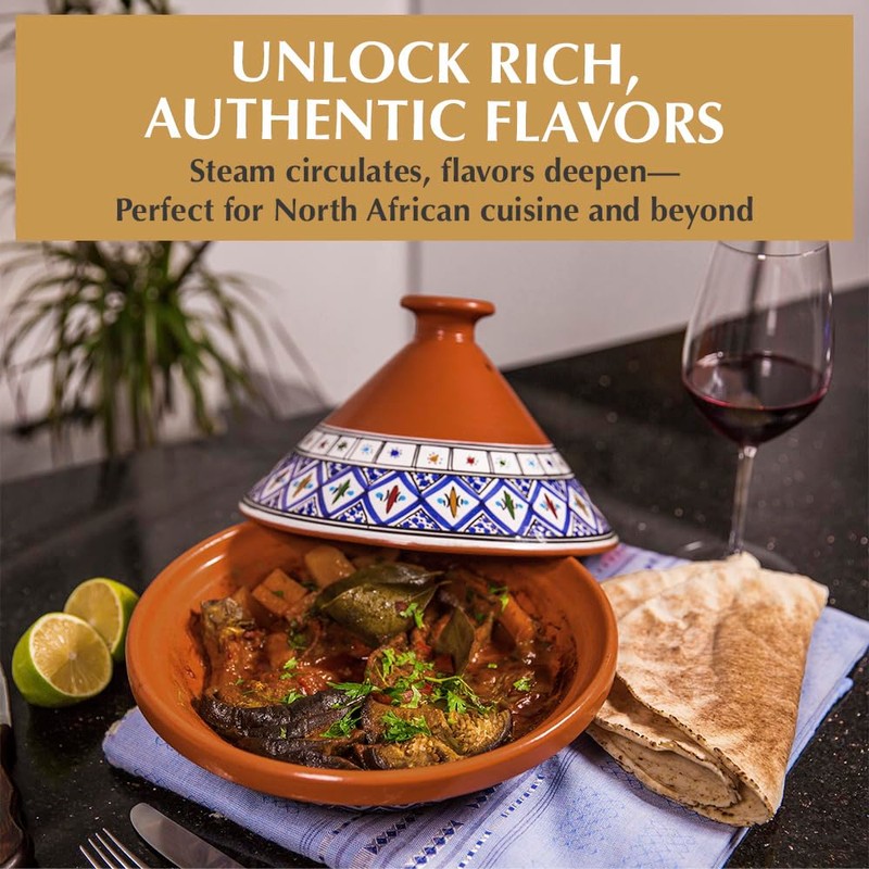 Kamsah Tagine Pot for Cooking and Flavor Enrichment - Medium