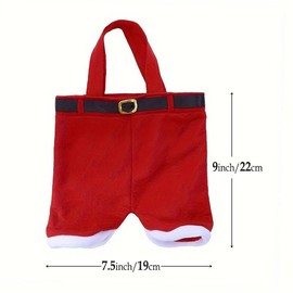 HOSL 6 Pack Basket Christmas Candy Bags Bags Portable Santa Apple Gift Bag Wedding Candy Tote Bag Christmas Santa Pants Gift Romper Box for Party Home Decor