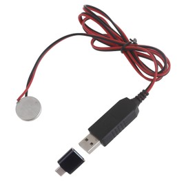 QIXIAMO USB to 3V CR2032 Dummy Battery Charging Cable with Type-C Adapter Repalce CR2032 3V Battery for CR2032 Powegules Devices