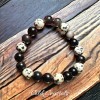 Unbranded Silver Obsidian Dalmatian Stone Bracelet