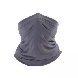 Unbranded Neck Gaiter Balaclava Face Scarf Mask for Women Men UV Sun Protection Bandana US - Gray Solid