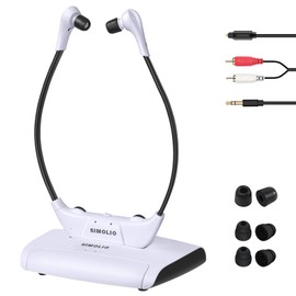 SIMOLIO Wireless Headphones for TV Watching w/Clarified Dialog, 164FT Range TV Headset for Seniors w/Balance Control & Enhanced Voice & Transmitter/Charging Dock, Gifts for Elderly, No Audio Delay