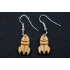 Miniblings Rocket Earrings Wood – Handmade Fashion Jewellery I Rocket