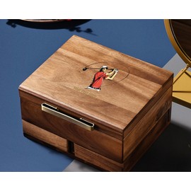 Shanik Luxury Large Watch Box Organizer for Men with 8 Divided Slots, Soft Velvet Pillows, and Pull-Out Drawers for Wallet, Cufflinks, and Accessories, With Print Design