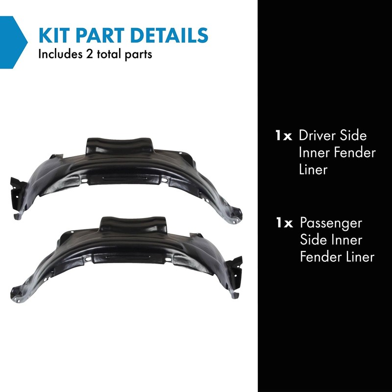 TRQ Inner Fender Liner Set Compatible with 1996-2000 Toyota RAV4