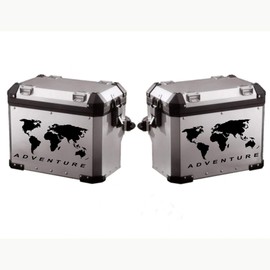 Autodomy World Map Motorcycle Case Off Road Sport Trail 4x4 Sticker Pack of 2 for Car or Motorcycle (Black)