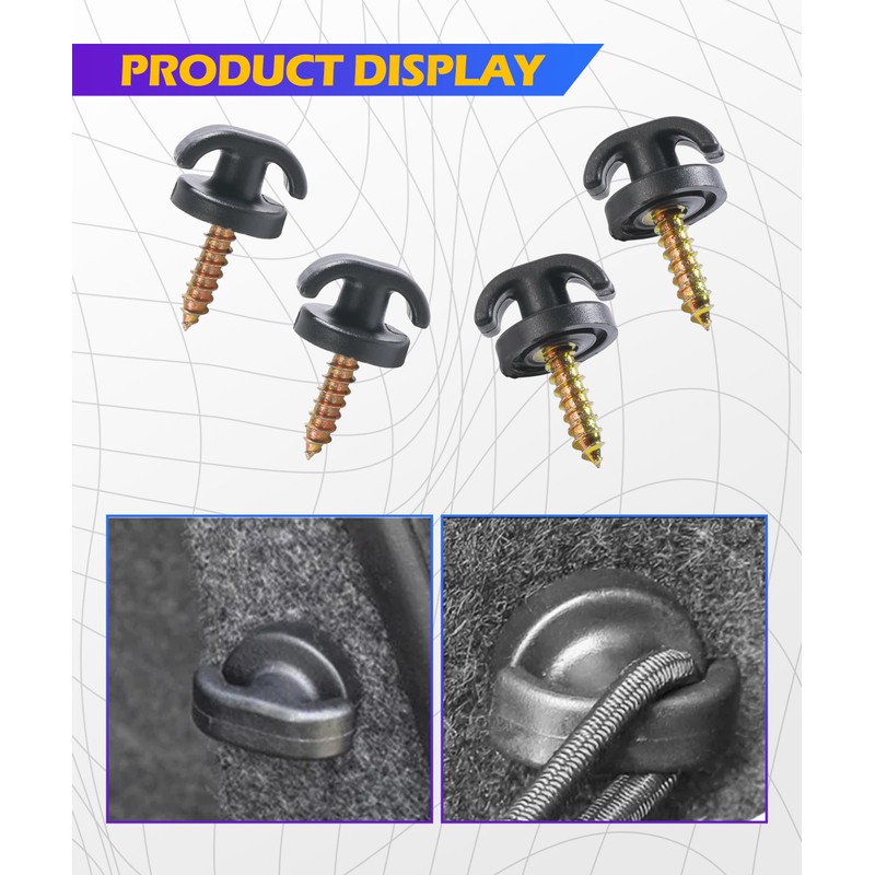 SCUARI 4PCS Car Cargo Net Hook,Storage Organizer Net Clips,Car Accessories,Cars