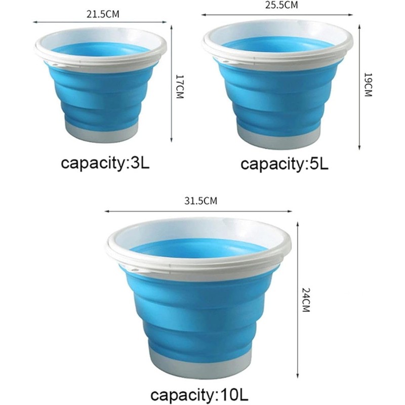 König Design Foldable Bucket, Round, Space-Saving & Robust, BPA-Free, Ergonomic