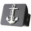 LFPartS Navy Ship Anchor 3D Chrome Emblem Metal Trailer Hitch Cover Fits 2" Receivers (Black Square)